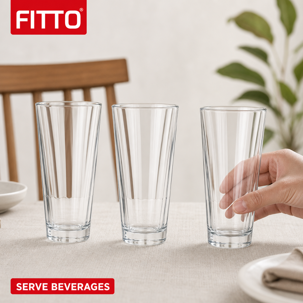 96 Pieces Glass Tumbler Set, 248 ml, 3 Pieces, Clear Drinkwares Cups for Water and Beverages