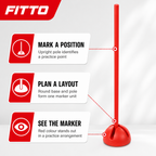96 Pieces Plastic Training Poles with Round Base, Red, 1 Piece