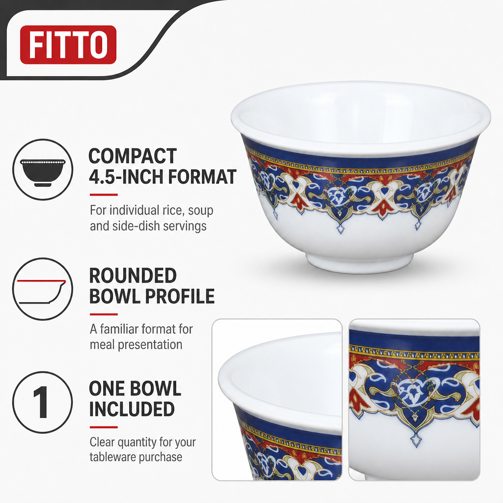 120 Pieces Melamine Rice Bowl, 4.5 Inch, Round Tablewares for Rice, Soups and Side Dishes