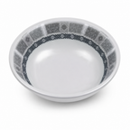 96 Pieces Melamine Salad Bowl, 8 Inch, Grey With Geometric Border