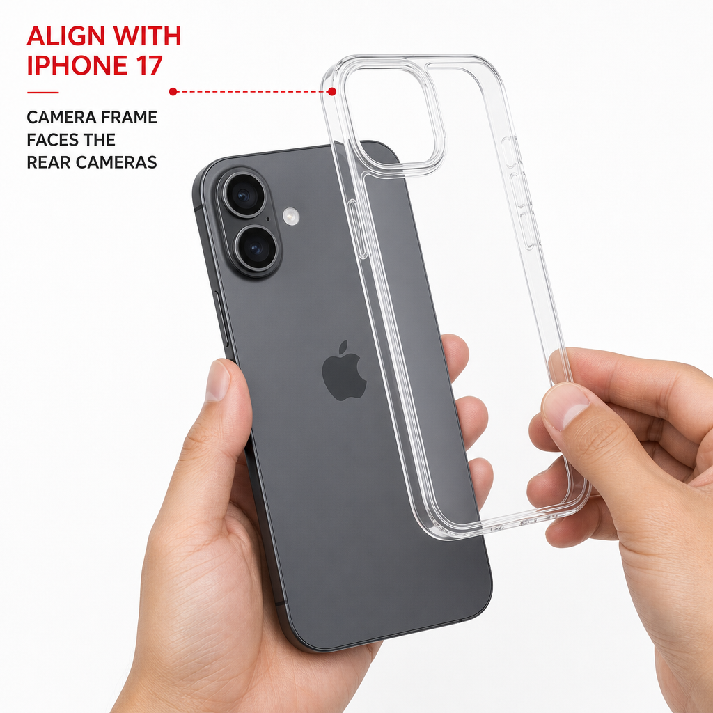 144 Pieces Crystal Clear Transparent Phone Cases with Raised Camera Frame for iPhone 17