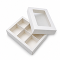144 Pieces Chocolate Box with 6 Compartments, White, 14.5 x 10.5 x 3.5 cm, 1 Piece