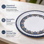 60 Pieces Melamine Round Serving Trays with Decorative Pattern, 60 cm