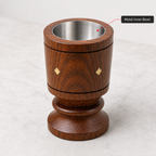 96 Pieces Wooden Incense Burner Cup with Metal Bowl, 4 Inch