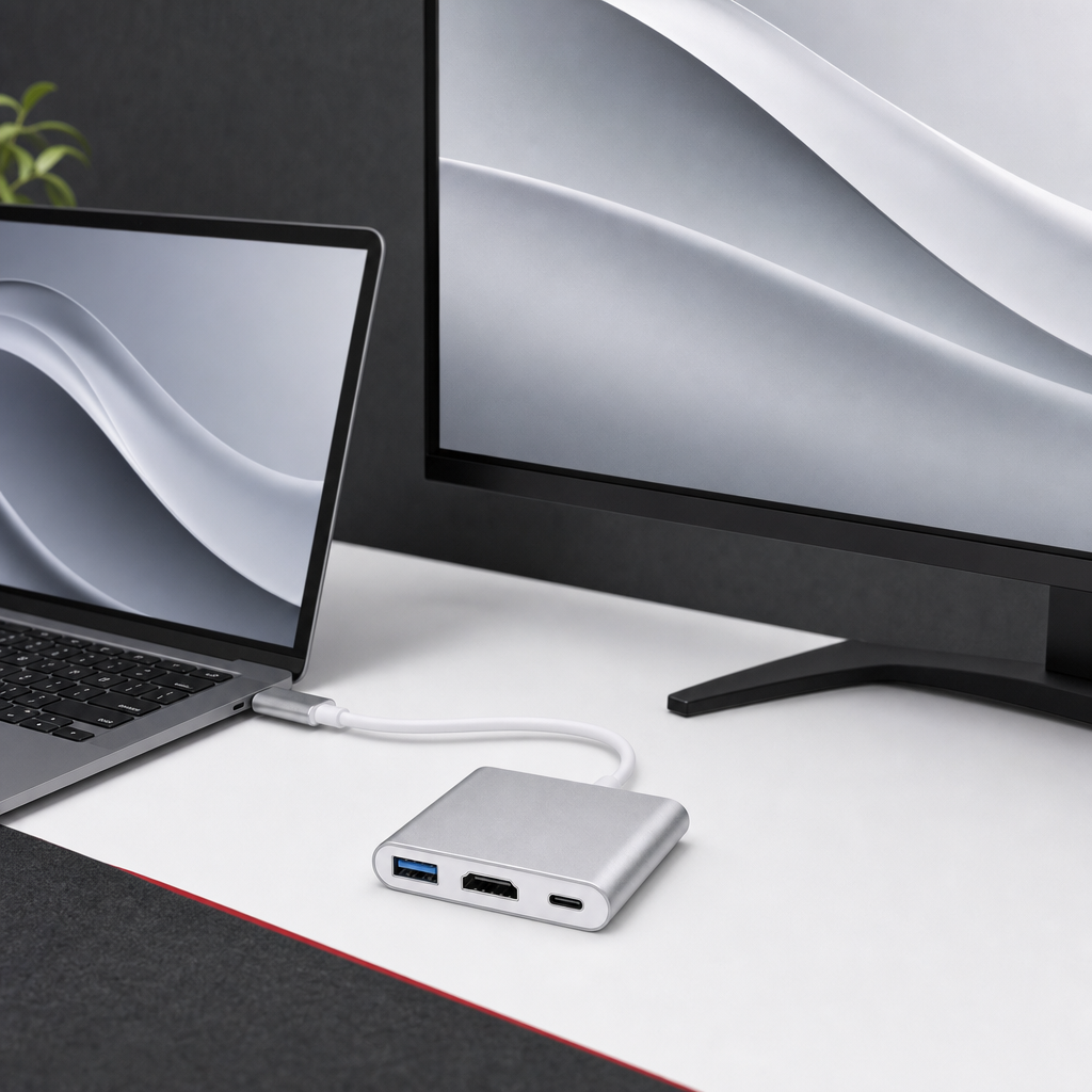 96 Pieces USB-C to HDTV 3-in-1 Adapter with USB 3.0 and Power Delivery