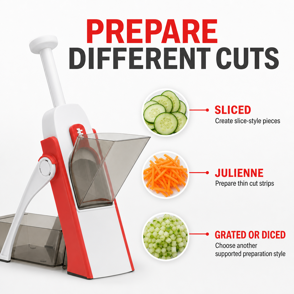 96 Pieces Spring Slicer Red And White Food Preparation Tools, Slice Julienne Grate And Dice, 1 Piece