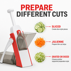 96 Pieces Spring Slicer Red And White Food Preparation Tools, Slice Julienne Grate And Dice, 1 Piece