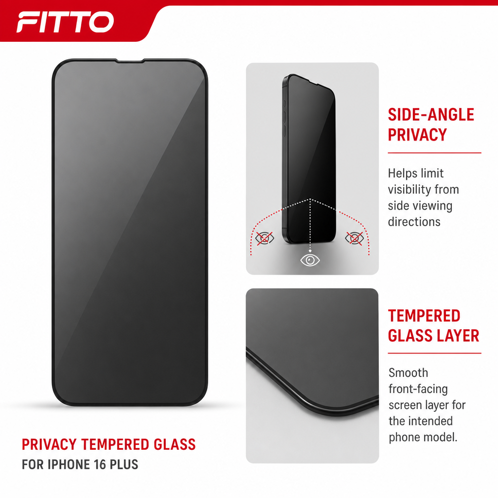 120 Pieces 360-Degree Privacy Tempered Glass Screen Protectors for iPhone 16 Plus, Black