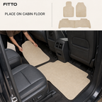 48 Pieces Thick Carpet Universal SUV Floor Mat Set, Beige, 3-Piece