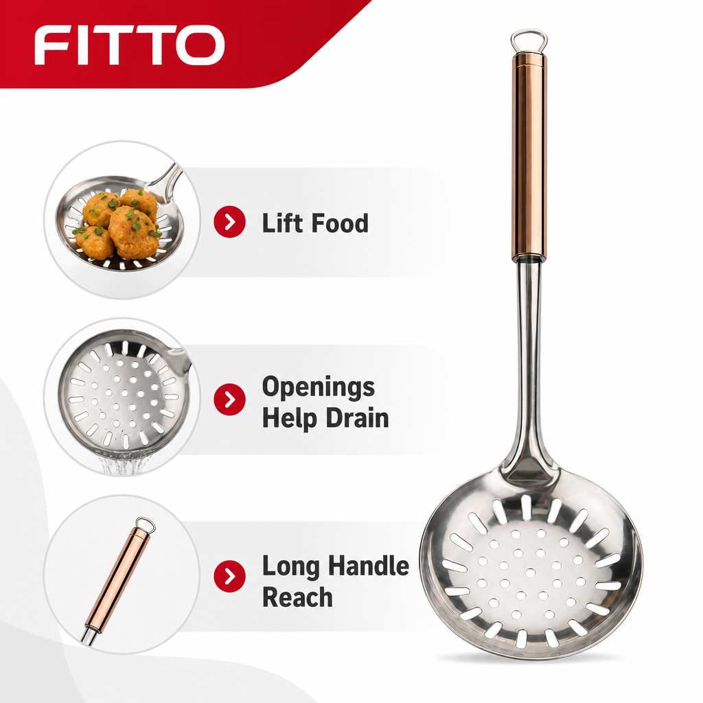 96 Pieces Rose Gold Stainless Steel Skimmer Spoon, 37 x 11 cm, 1 Piece