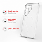 96 Pieces Crystal Clear Magnetic Phone Cases for Galaxy A54 with Ring for Wireless Charging and Raised Camera Protection