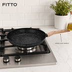 60 Pieces Forged Aluminium Frying Pan Without Lid, 20 x 4 cm, Black