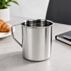 96 Pieces Stainless Steel Water Mug with Handle, 12 cm, Mirror Finish