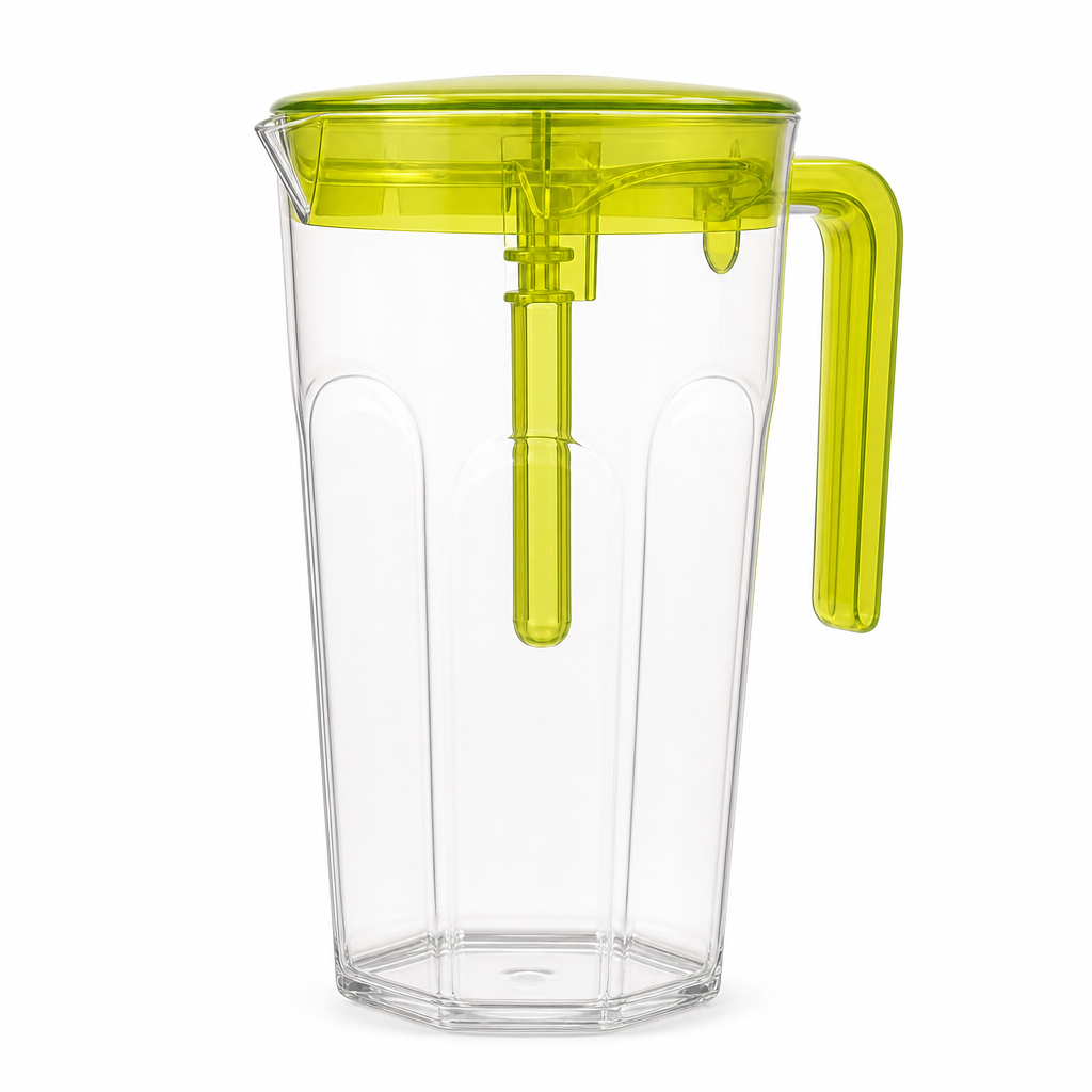 96 Pieces Water Jugs With Lid and Handle, 2 L Transparent Plastic Rectangular Pitcher, Assorted Colour, 1 Piece
