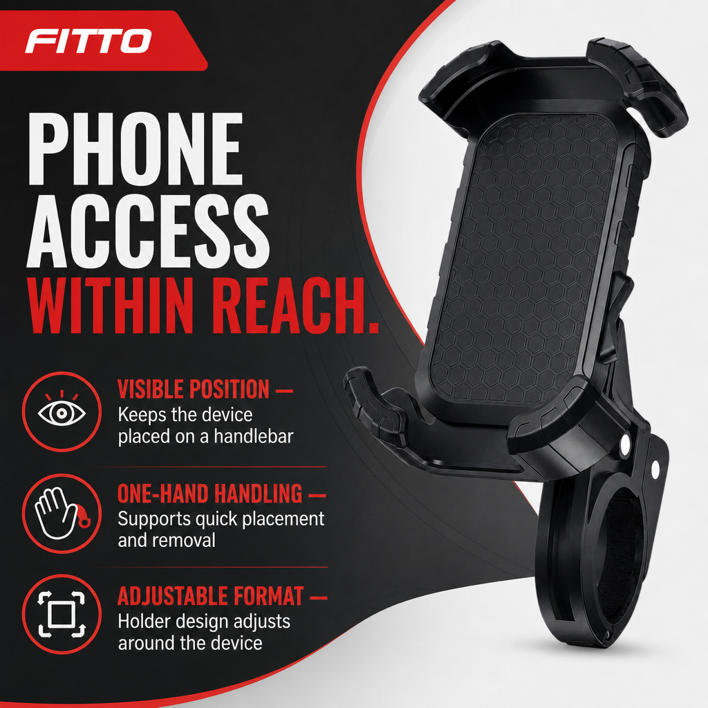 96 Pieces Adjustable Handlebar Phone Holder with One-Hand Operation, Black