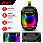 48 Pieces Portable Party Speaker with RGB Light, Microphone, Extra Bass, 1800mAh Battery and Radio