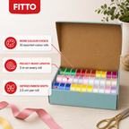 48 Pieces Assorted Colour Satin Ribbon Rolls, 2.5 cm x 3 m, 30 Rolls for Crafts