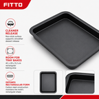 96 Pieces Non-Stick Cake Mold Carbon Steel Rectangular Baking Pan Black 42 x 29 x 5.2 cm 1 Piece