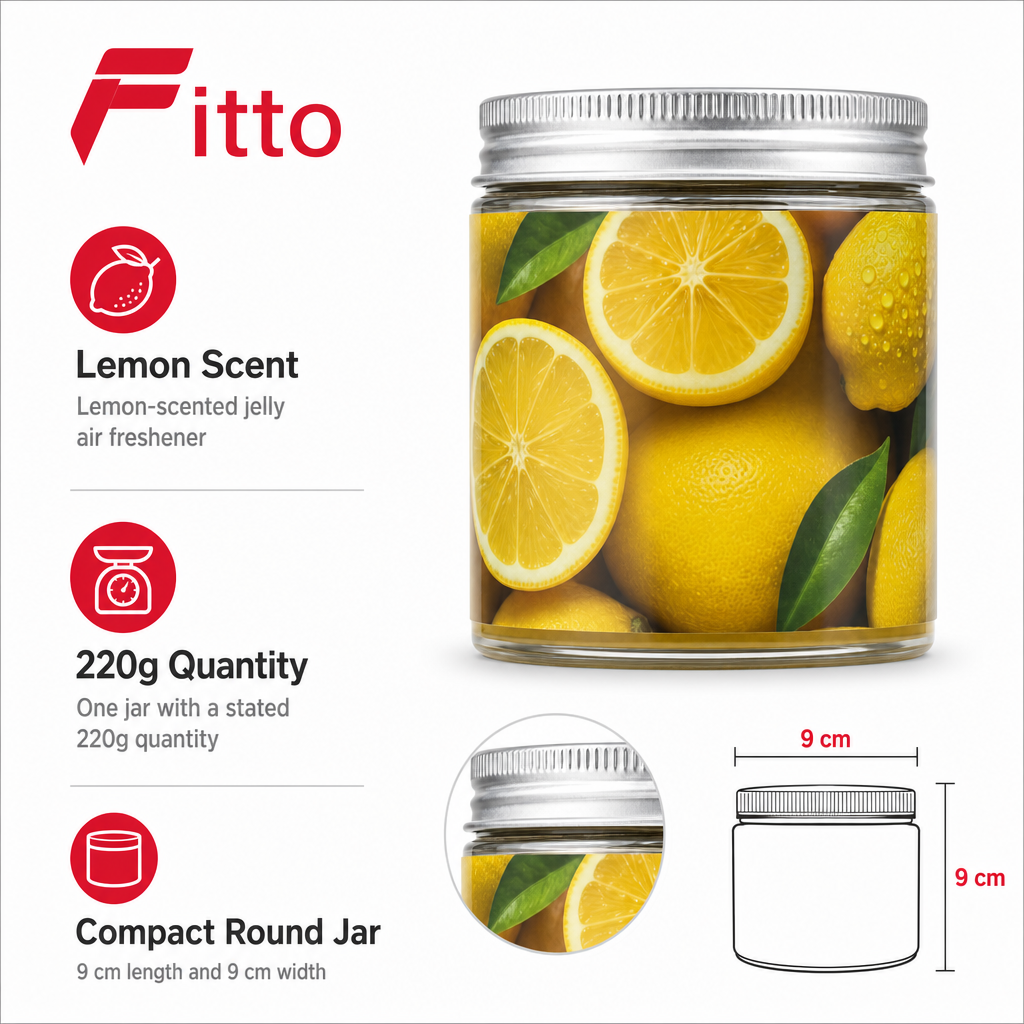 120 Pieces Car Air Fresheners Jelly, Lemon Scent, 220g Jar