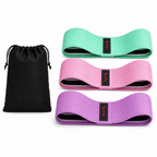 72 Pieces Hip Resistance Bands Set for Exercise and Fitness, 3-Piece Set with Storage Pouch