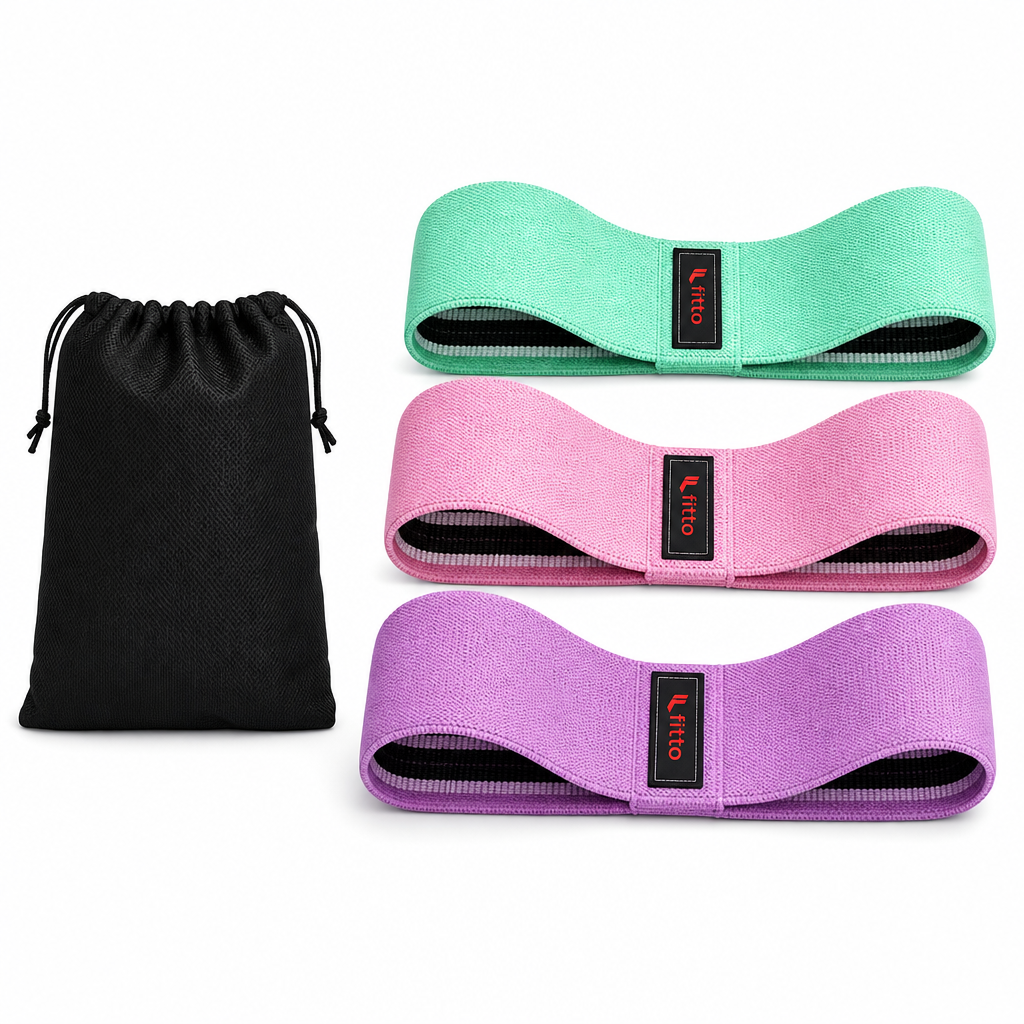 72 Pieces Hip Resistance Bands Set for Exercise and Fitness, 3-Piece Set with Storage Pouch
