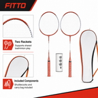 96 Pieces Badminton Racket Set with Shuttlecocks and Carry Bag, Two Rackets for Court and Outdoor Play