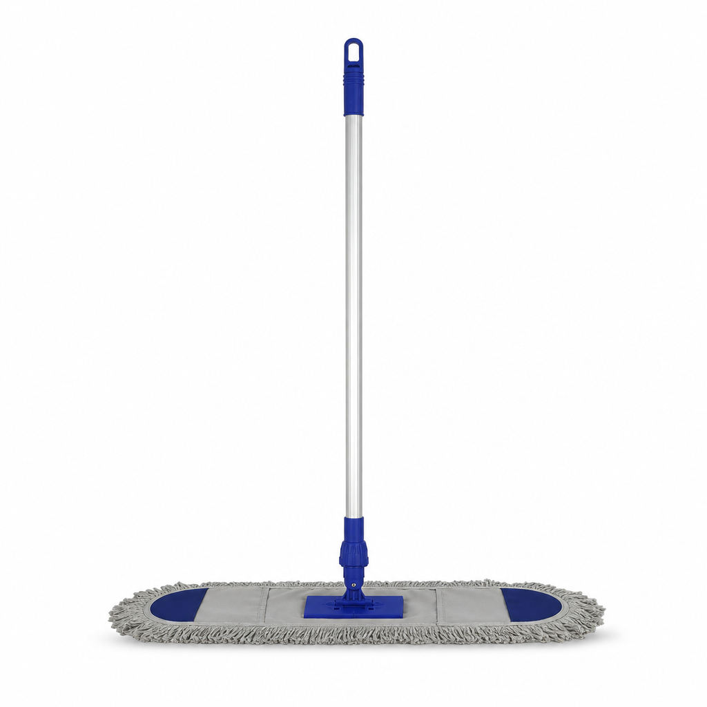 60 Pieces Flat Mop with Telescopic Aluminium Handle, 60 cm Cleaning Head