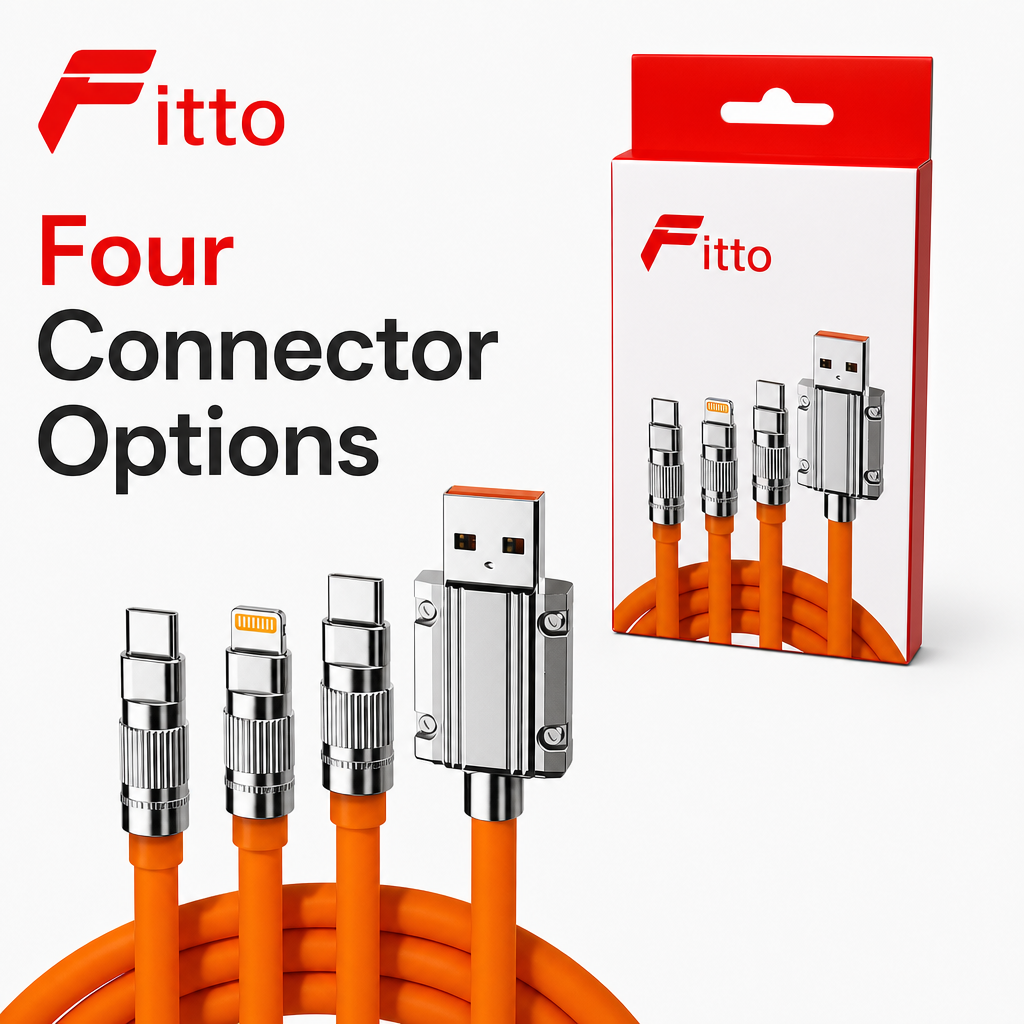 144 Pieces 4-in-1 Fast Charging Cable, 65W/27W Multi-Connector Cable for Everyday Device Power