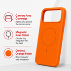 120 Pieces Silicone Magnetic Phone Cases with Raised Camera Protection for 17 Pro Model, Orange Protective Cover