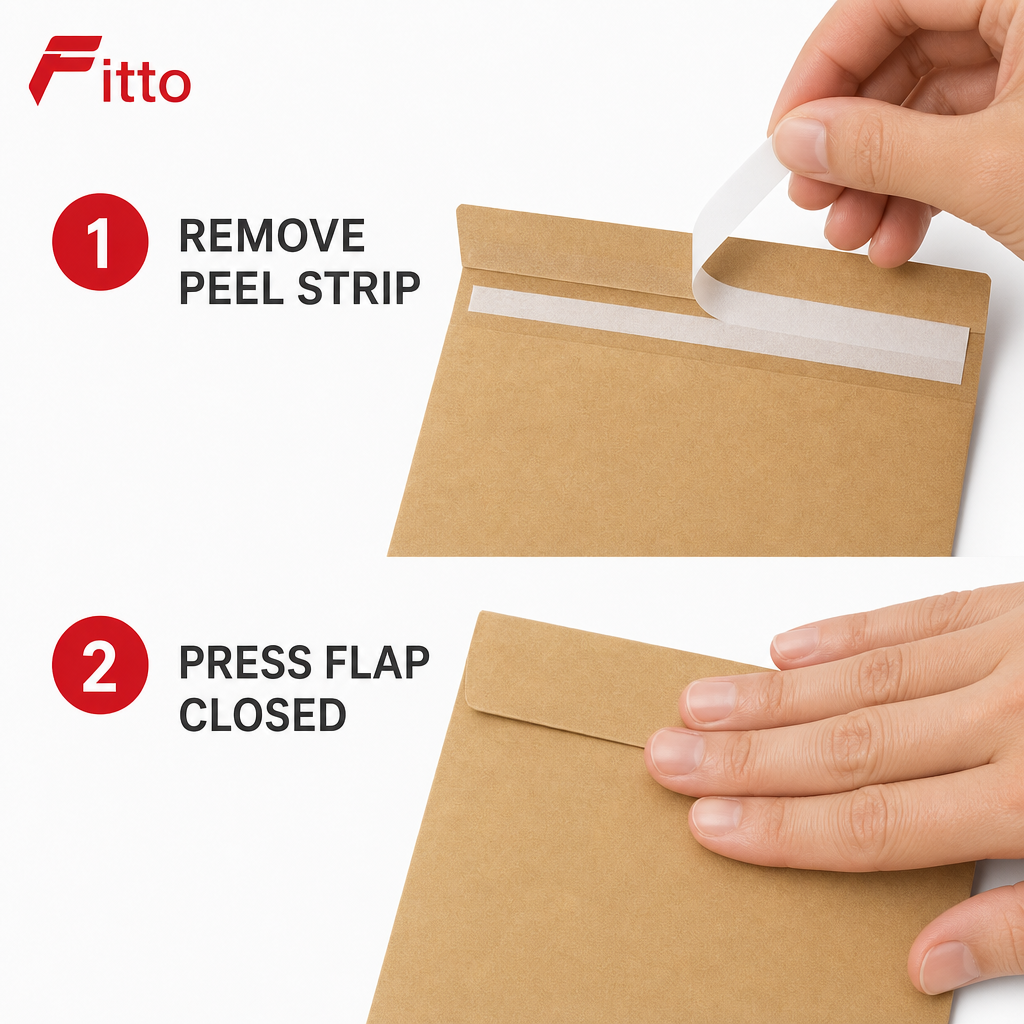 240 Pieces Pocket Peel-and-Seal Envelopes, Brown Kraft Style, 10.2 x 9 cm, 85 gsm, Pack of 50