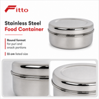 96 Pieces Stainless Steel Puri Storage Container, Round 11 cm