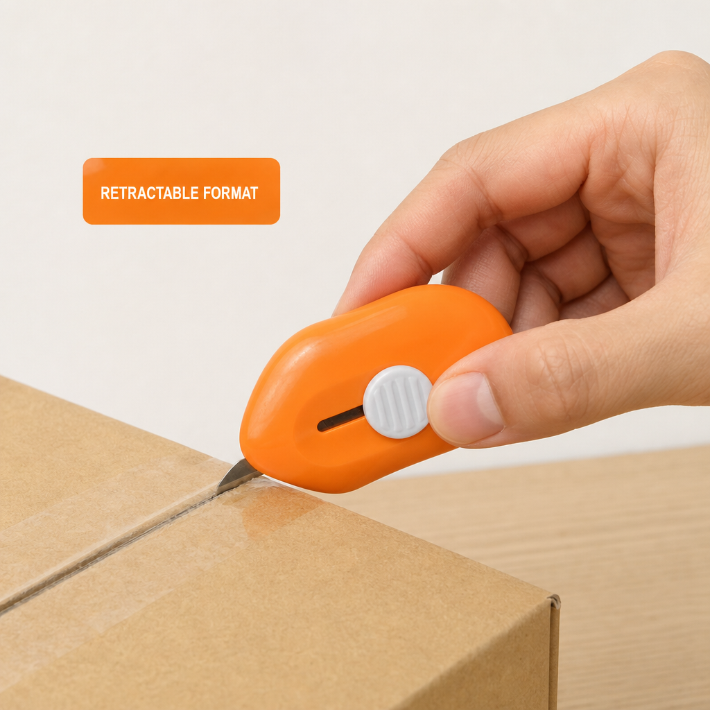 96 Pieces Mini Retractable Utility Cutter, Orange and White, Compact Handheld Cutting Tool, 1 Piece