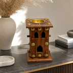 72 Pieces Wooden Bakhoor Incense Burner with Brass Bowl, Big, 16 cm