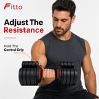 48 Pieces Adjustable Dumbbells for Home Strength Training, 12 kg
