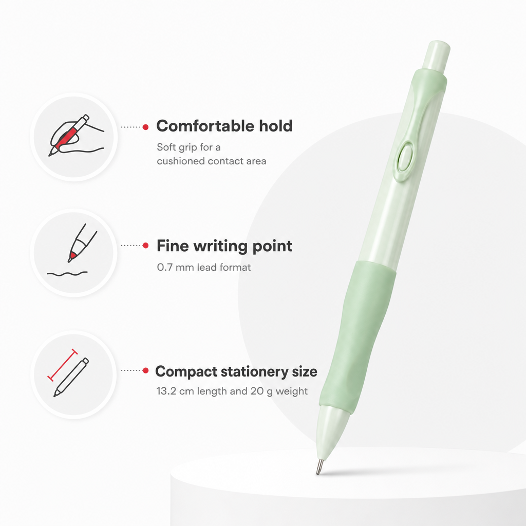 72 Pieces Mechanical Pencil, 0.7 mm Lead, Soft Grip, Pastel Colour, 13.2 cm, Single Writing Instruments