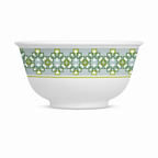 240 Pieces Melamine Rice Bowl, 3.5 Inch, White with Green and Yellow Geometric Pattern
