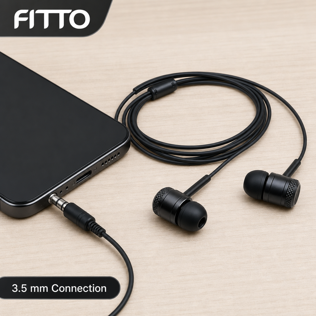 240 Pieces Wired Earphoneses, 3.5 mm Stereo In-Ear Headphones, Black, Single Unit