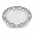 120 Pieces Soup Plate, 10 Inch, Grey Geometric Border, Round Tablewares