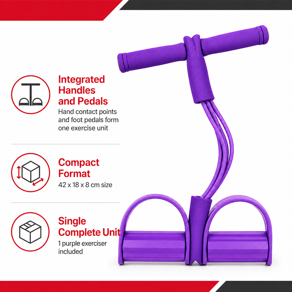 96 Pieces Pull Reducer Resistance Exerciser with Foot Pedals and Handles, Purple, 1 Piece