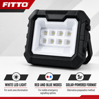 96 Pieces Solar-Powered LED Work Light, White and Red/Blue Emergency Modes, Portable Rectangular Light, 18 x 15 x 7 cm
