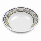 96 Pieces Melamine Salad Bowl, 8 Inch Round Serving Bowl, White and Grey with Yellow Accents