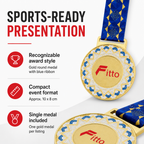 120 Pieces Decorative Sports Medal with Blue Ribbon, Gold, 10 x 8 cm
