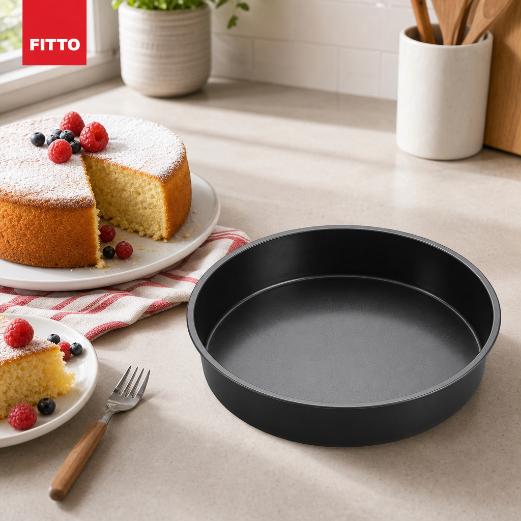 96 Pieces Cake Moulds, Round Carbon Steel Non-Stick Baking Pan, Black, 33 cm, 1 Piece