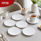 96 Pieces Opal Glass Saucer, 5.5 Inch, White, 6-Piece Pack