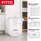 96 Pieces Transparent Plastic Bucket with Lid and Carry Handle, 17 Litre