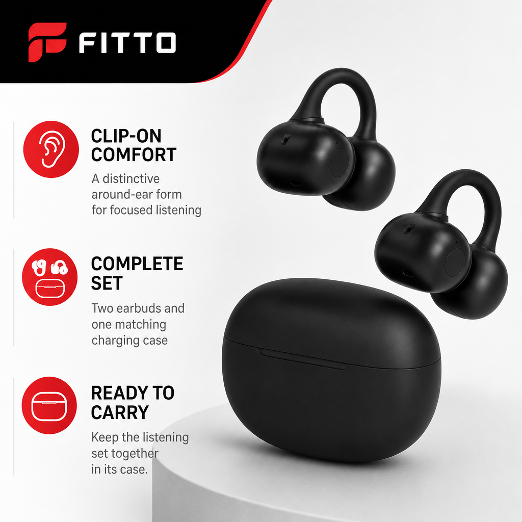 72 Pieces Clip-On Wireless Earbudses with Charging Case and Hi-Fi Audio