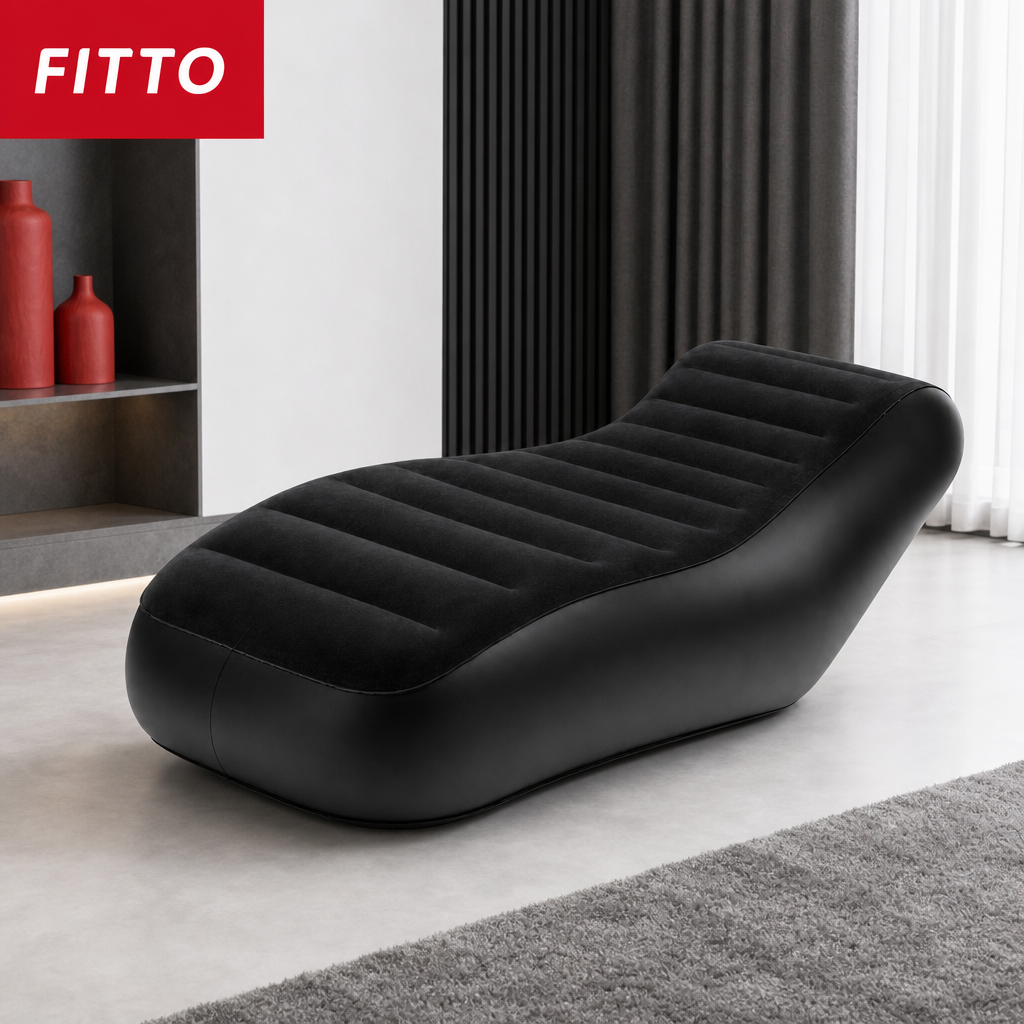 48 Pieces Inflatable Sofas Lounge Chair, Black, 180 x 140 x 85 cm, Single-Size Seating, 1 Unit