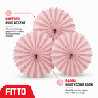240 Pieces Pink Paper Honeycomb Fan Decorations, 16 cm, 3 Pieces