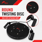 96 Pieces Twister Waist Disc with Exercise Rope, Round Core Training Board, Black, 30 cm