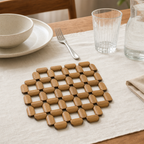 240 Pieces Bamboo Square Lattice Table Mats, Natural Finish, 19 × 19 cm, 1 Piece